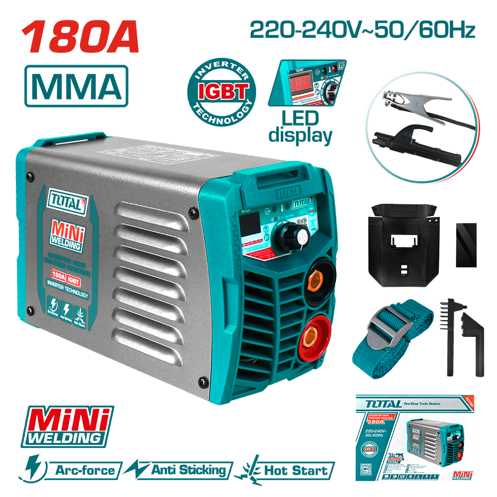SOLDADORA INVERTER MMA 15-180A LCD E:1.6-4.0 CT:180A@40%