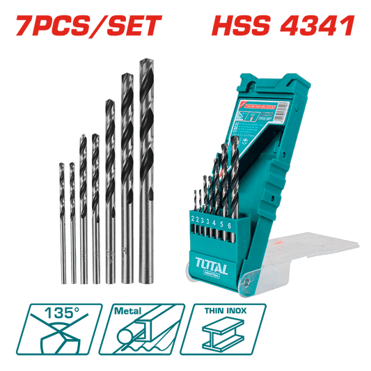 SET DE BROCAS HSS 07PCS EN ESTUCHE