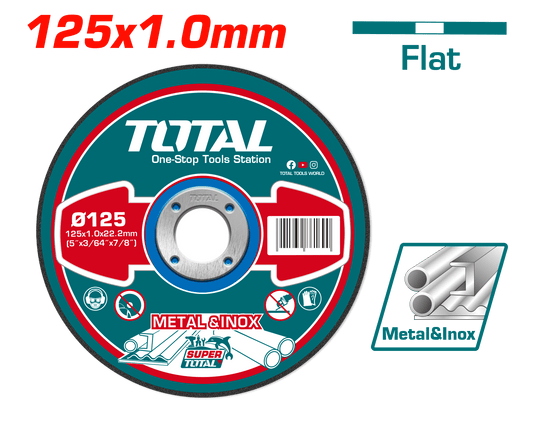 DISCO ABRASIVO/CORTE P/METAL 125x1.0x22.2MM ULTRA DELGADO