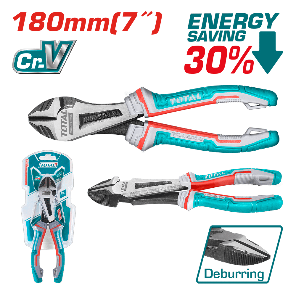 ALICATE CORTE DIAGONAL ALTO APALANCAMIENTO HD 7'' 180MM CR.V MEJ:30% INDUSTRIAL