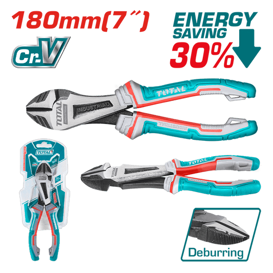 ALICATE CORTE DIAGONAL ALTO APALANCAMIENTO HD 7'' 180MM CR.V MEJ:30% INDUSTRIAL