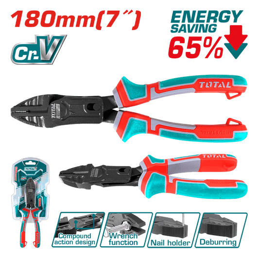 ALICATE COMBINADO ACC COMPUESTA 180MM(7PULG) CR.V MEJ:65% INDUSTRIAL