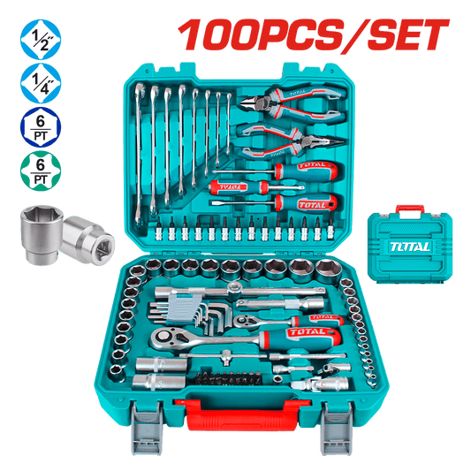 SET HERRAMIENTAS COMBINADAS 100 PZS INC MALETIN INDUSTRIAL