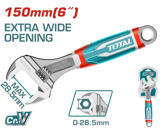 LLAVE AJUSTABLE 150MM 6'' 0-28.5MM CRV INDUSTRIAL