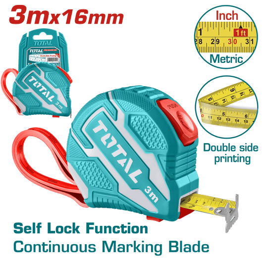 CINTA METRICA DE ACERO/ABS DOBLE LADO 3MX16MM