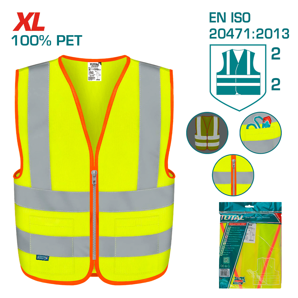 CHALECO REFLECTIVO 100% PET EN471 CLASE 2 XL AMARILLO