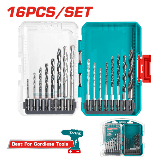 SET DE BROCAS METAL/CONCRETO/MADERA 16PZS EN ESTUCHE