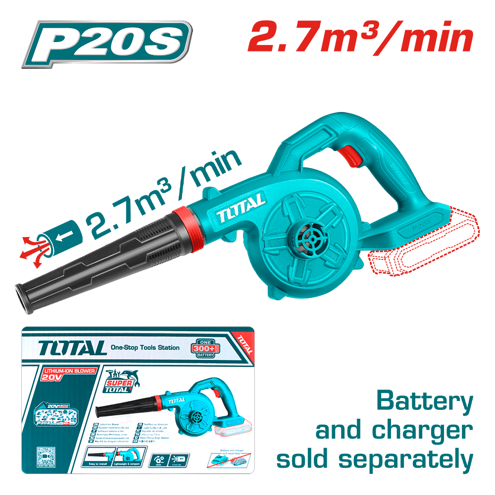 SOPLADORA LI-ION 20V 2.7M3/MIN 18000RPM