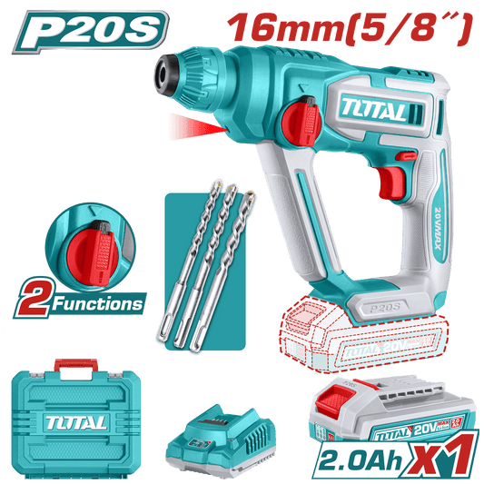 ROTOMARTILLO SDS+ 16MM 20V 1.5J 0-5100BPM 1X2.0AH 2FUNC
