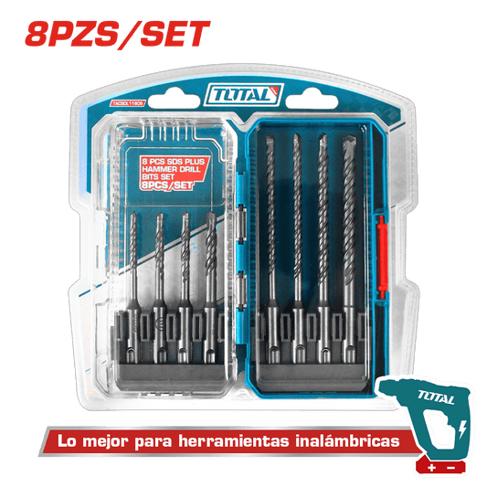 SET DE BROCAS SDS PARA ROTOMARTILLO 8PCS INDUSTRIAL