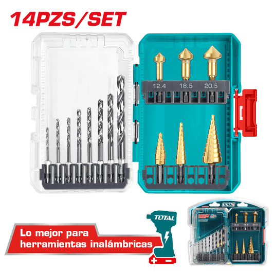 SET DE BROCAS ESCALONADAS HSS 14PCS INDUSTRIAL