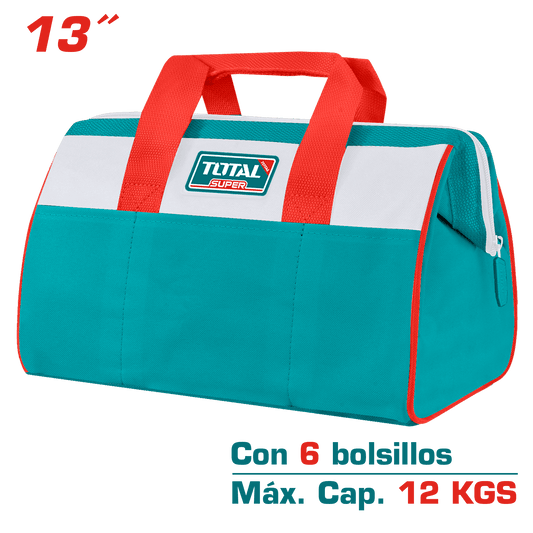 MALETIN DE HERRAMIENTAS 13PULG 06 BOLSILLOS MAX 12KG
