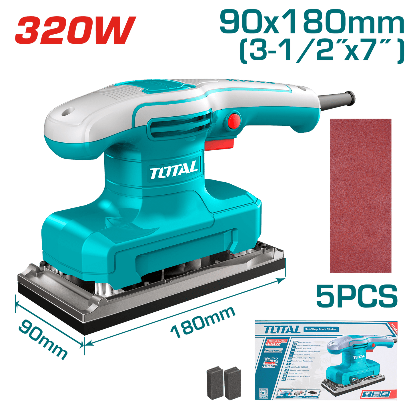LIJADORA DE ACABADOS 320W 14000RPM 180X90MM INDUSTRIAL