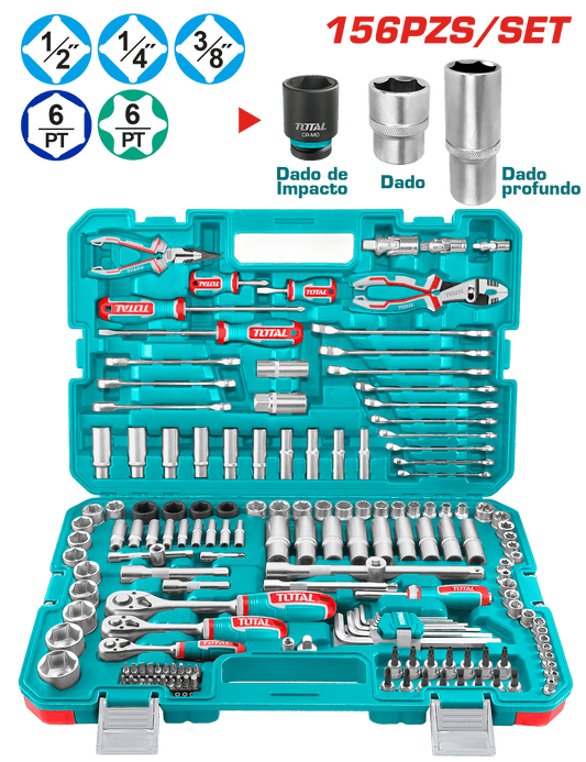 SET HERRAMIENTAS COMBINADAS 156 PZS INC MALETIN INDUSTRIAL