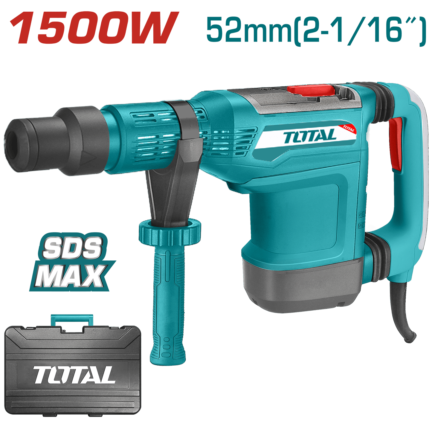 ROTOMARTILLO SDS-MAX 55MM 1700W 100-220RPM 1750-2150BPM 5-19J MALETIN INDUSTRIAL