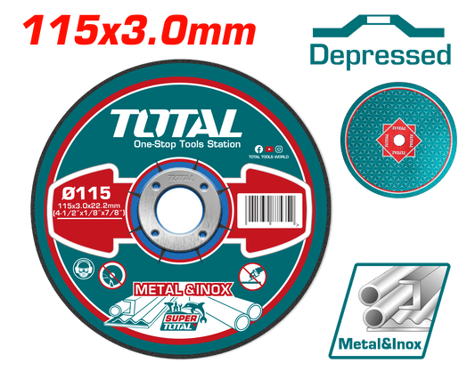 DISCO ABRASIVO/CORTE P/METAL 115x3.0x22.2MM C:DEPR