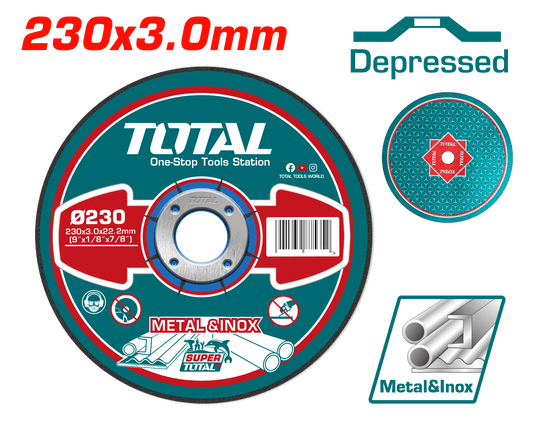 DISCO ABRASIVO/CORTE P/METAL 230x3.0x22.2MM C:DEPR