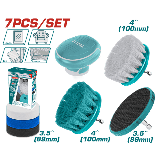 SET DE CEPILLOS MULTIUSOS 1/4'' HEX P/TALADRO 7PCS INDUSTRIAL