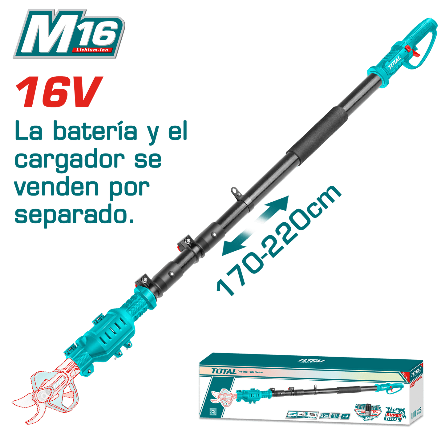 EXTENSION PLEGABLE PARA TIJERA JARDINERIA 16V 1.7-2.2M INDUSTRIAL