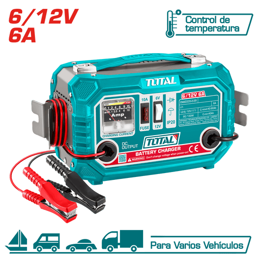 CARGADOR DE BATERIA 220V 06/12V 6A CAP:40-90AH AIS.H