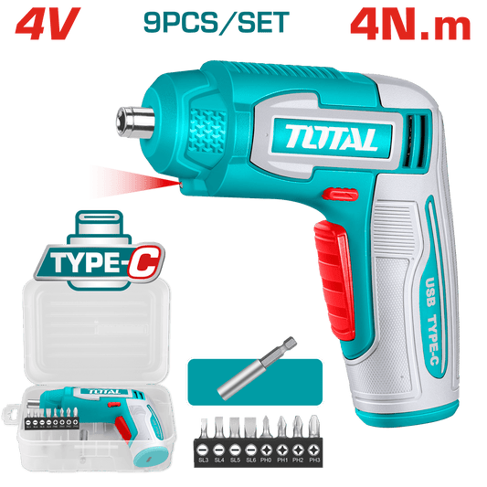DESTORNILLADOR TIPO-C 4V HEX 1/4'' 240RPM 4N.M +ACC ESTUCHE