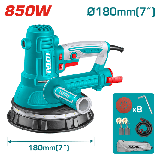 LIJADORA DE DRYWALL 850W 180MM 1000-2700RPM CON LUZ INDUSTRIAL
