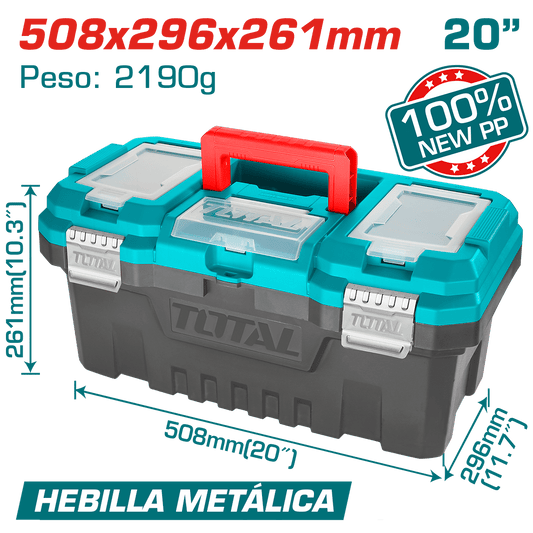 CAJA HERRAMIENTAS 20'' NEW PP 508X296X261MM 20KG HEBILLA METALICA