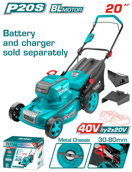 CORTA CESPED 40V (20V+20V) 2800RPM C:510MM ALT:30-80MM 8G B:60L INDUST