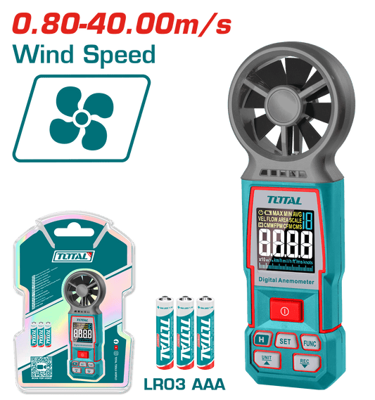 ANEMOMETRO DIGITAL 0.80-40M/S RES:0.01 BAT:3XAAA