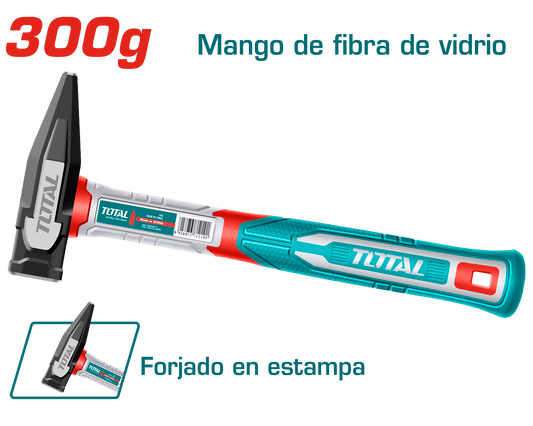MARTILLO MECANICO 300G ACERO AL CARBON 45 + MANGO FIBRA DE VIDRIO
