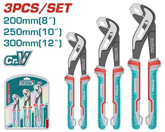 SET DE ALICATES PARA TUBOS 8 / 10 / 12 INCH CR-V / MANGO TPR INDUSTRIA
