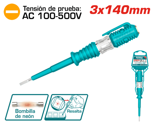 3 LAPIZ DE PRUEBA VOLTAJE AC 100-500V 3X140MM