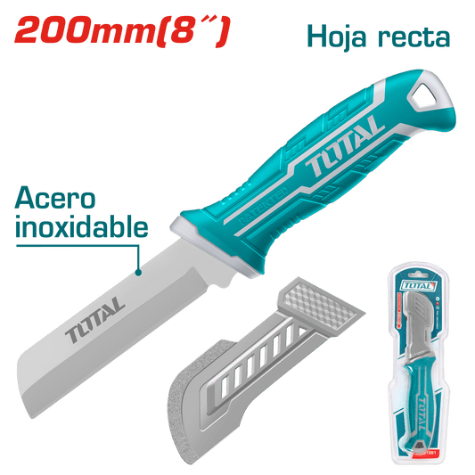 CUCHILLA PELA CABLE RECTO 200MM ACERO INOX MANGO ERGONÓMICO
