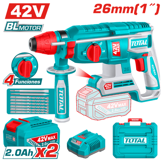 ROTOMARTILLO SDS+ 42V 26MM 2.5J 0-5000BPM BRUSHLESS 2X2.0AH +ACC MAL