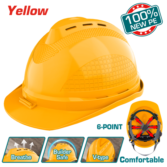 CASCO DE SEGURIDAD 100% NEW PE 6 PUNTOS CONFORTABLE 380G NARANJA INDUSTR
