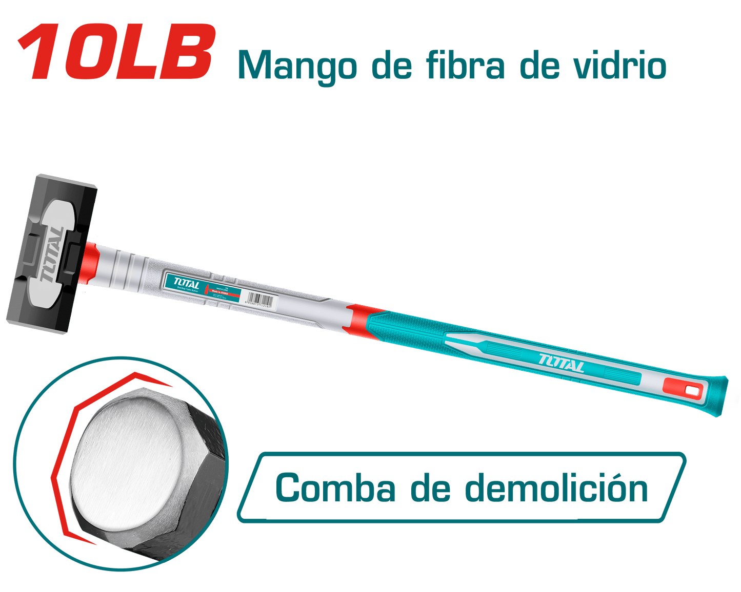 COMBA 10LB ACERO AL CARBON 45 TRATAMIENTO TERMICO MANGO FIBRA DE VIDRIO