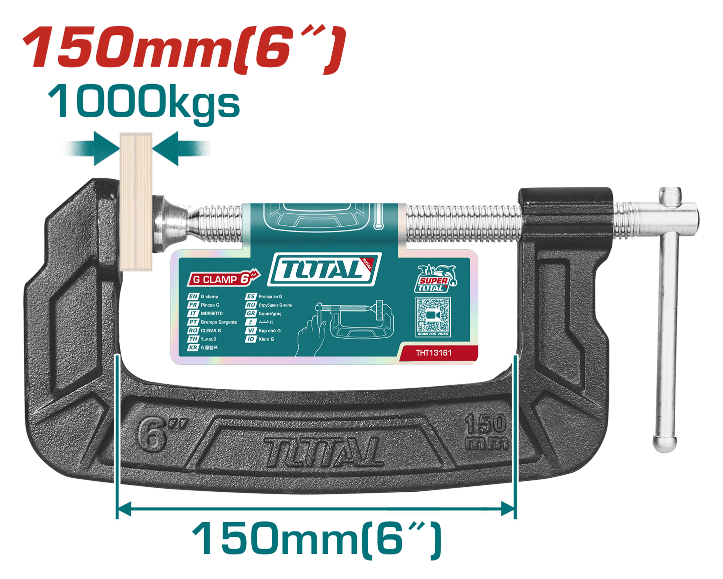 PRENSA G 150MM(6'') HIERRO FUNDIDO HILO-T INDUSTRIAL