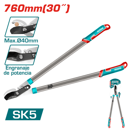 TIJERA PODADORA 760MM(30'') DIA28MM ACERO AL CARBONO SK5 C/ENGRANE IN