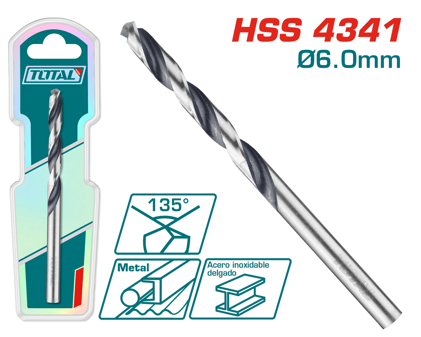 BROCA HSS 4341 D:6.0MM 135º INDUSTRIAL