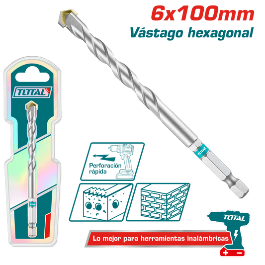 BROCA ALBAÑILERÍA 6X100MM HEX IDEAL INALMABRICOS