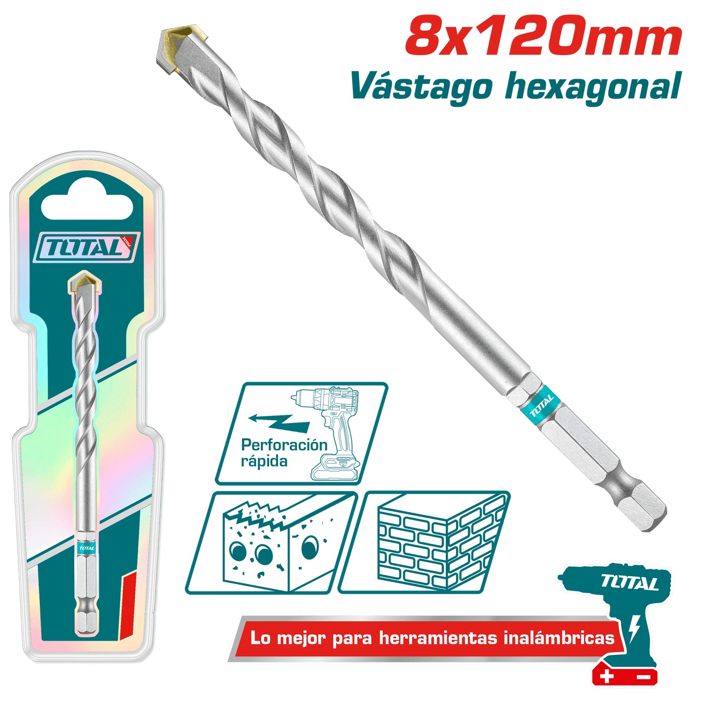 BROCA ALBAÑILERÍA 8X120MM HEX IDEAL INALMABRICOS