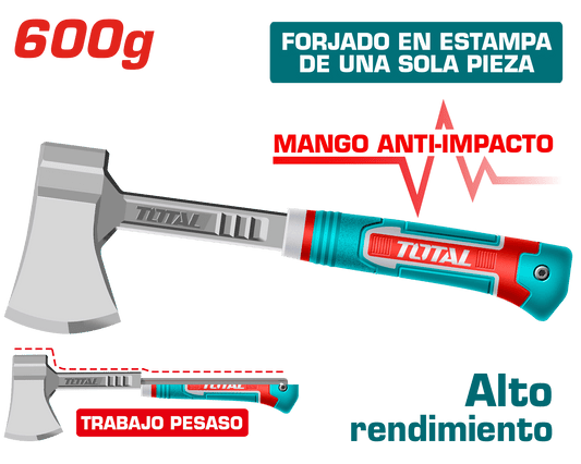 HACHA DE MANO ANTI IMPACTO 600G HD INDUSTRIAL