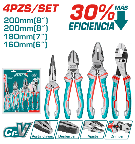SET DE ALICATES 4PCS CR-V ENERGY 30% (ONE TIME) INDUSTRIAL