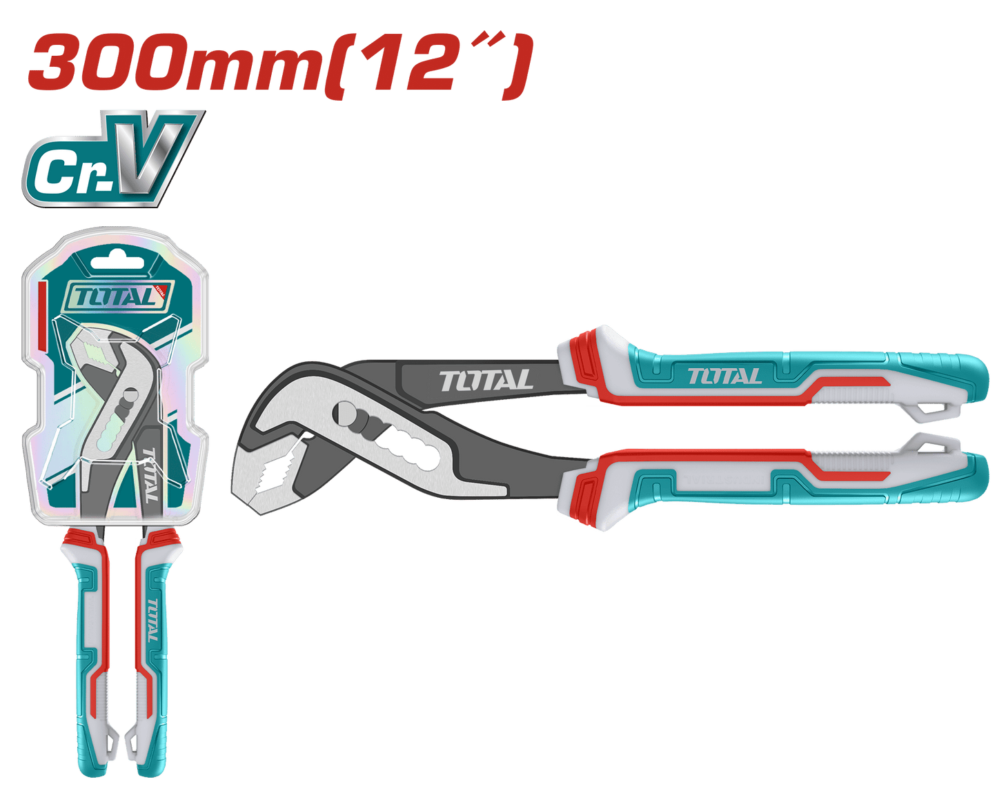 ALICATE PARA TUBOS 12'' 300MM MAX:50MM CR-V / MANGO TPR INDUSTRIAL