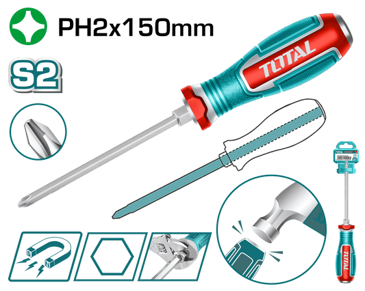 DESARMADOR DE GOLPE S2 PH2X150MM HEX MAGNETICO INDUSTRIAL