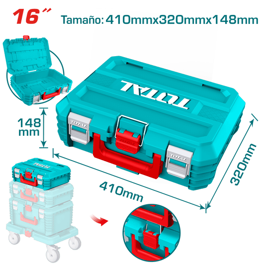 CAJA DE HERRAMIENTAS APILABLE 16'' (410X320X148MM) PP 15KG