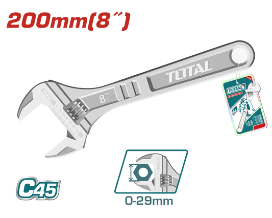 LLAVE AJUSTABLE 200MM 8'' C45 0-29MM