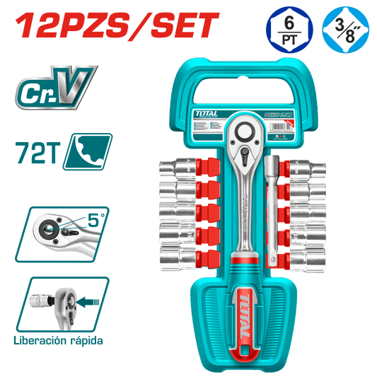 SET RACHET 3/8 + SOCKET 50BV30 27PCS INDUSTRIAL