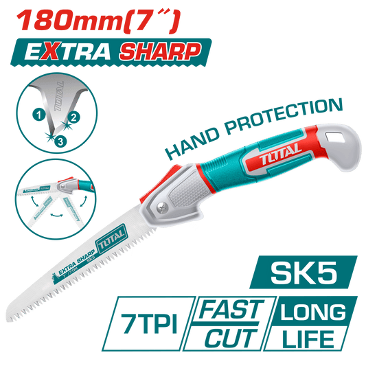 SIERRA DE MANGO RETRACTIL 180MM (7'') EXTRA FILO SK5 7TPI TRIPLE DIENT