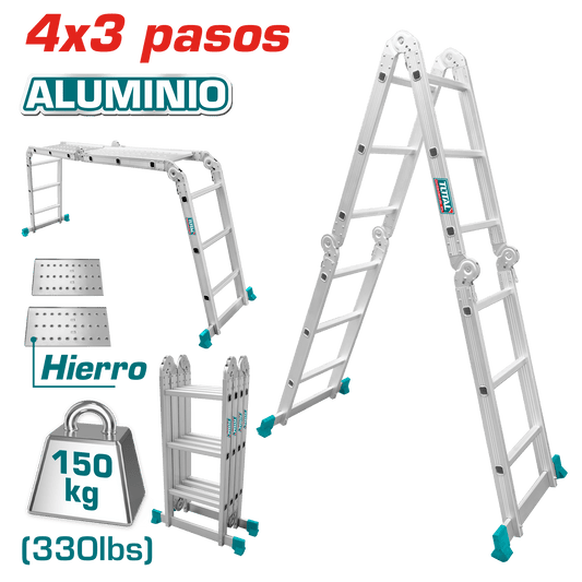 ESCALERA PLEBAGLE MULTIPROPOSITO ALU 4X3 PASOS 150KG